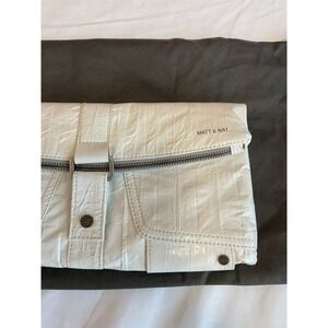 Matt & Nat White SadeClutch Handbag Vegan Leather Cruelty‎ Free New NWT
